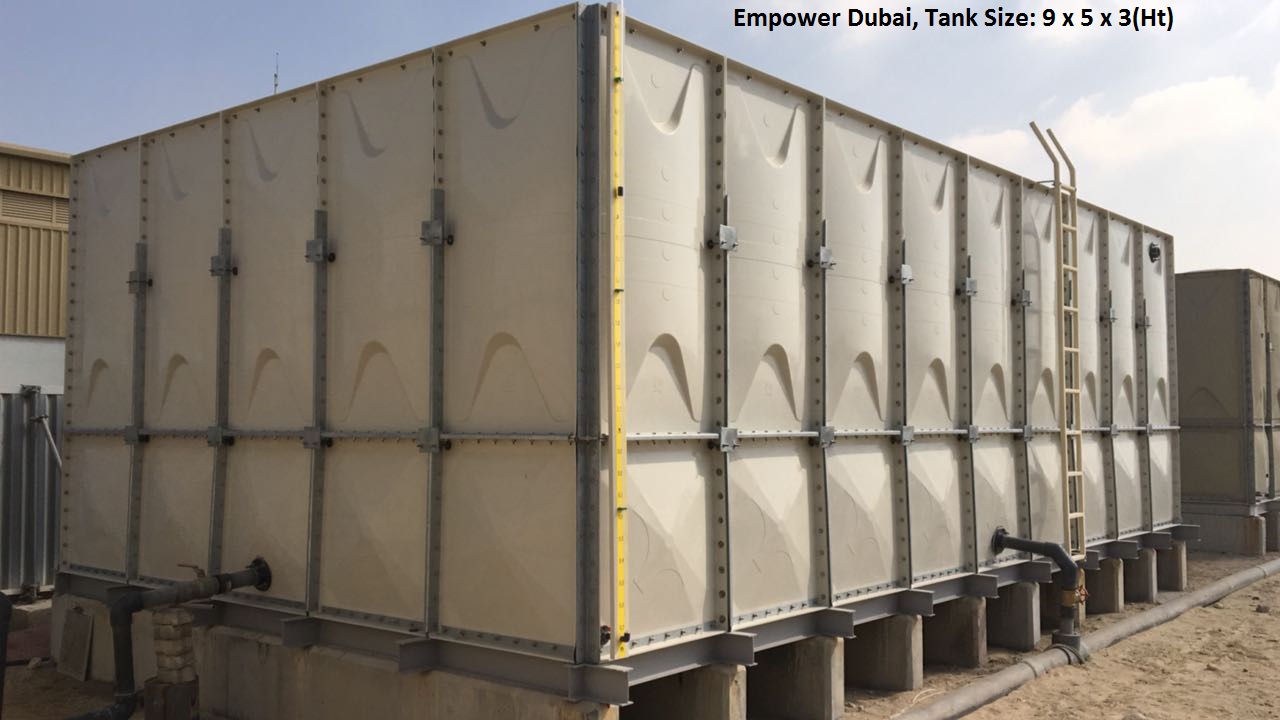 GRP sectional panel water tanks in UAE Al Madina Fiber Glass LLC